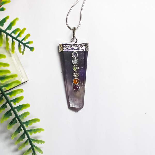 7 Chakra Amethyst Pendant Balance, Heal Your Body & Mind