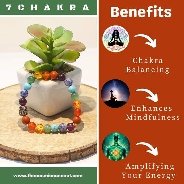 7 Chakra Bracelet Enhance Wellbeing & Alignment | 8mm Beads 2