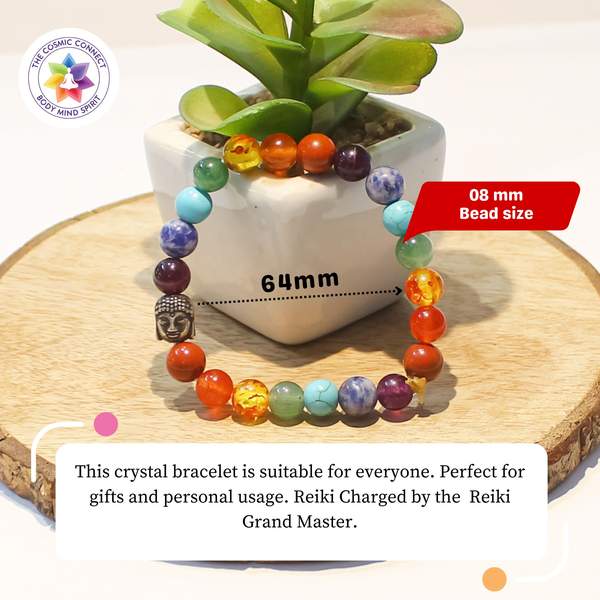 7 Chakra Bracelet Enhance Wellbeing & Alignment | 8mm Beads 4