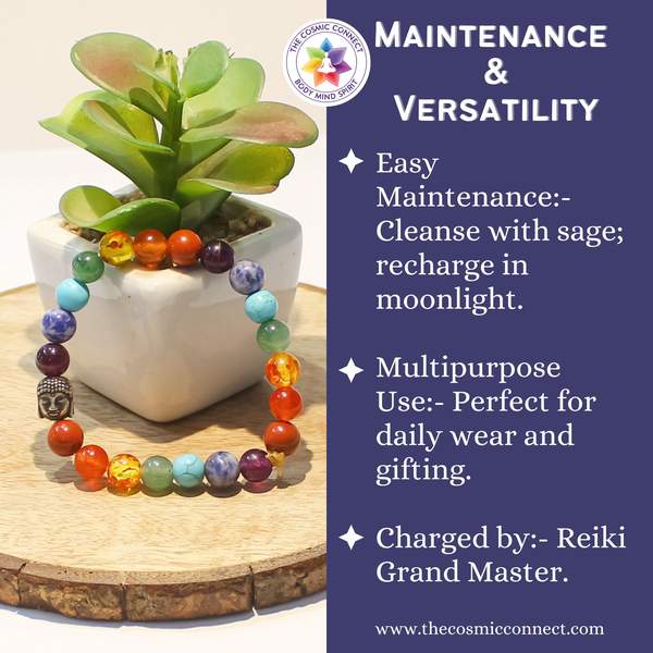 7 Chakra Bracelet Enhance Wellbeing & Alignment | 8mm Beads 5
