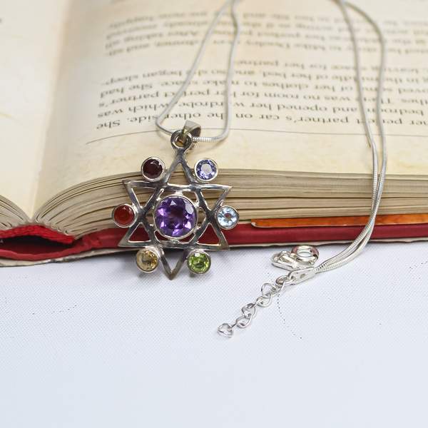 7 Chakra Casting Silver Pendant for Balance, & Heal Your Energy