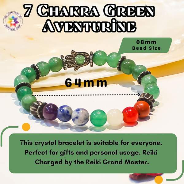 7 Chakra Green Aventurine Bracelet Heart Chakra Alignment | 8mm Beads 4