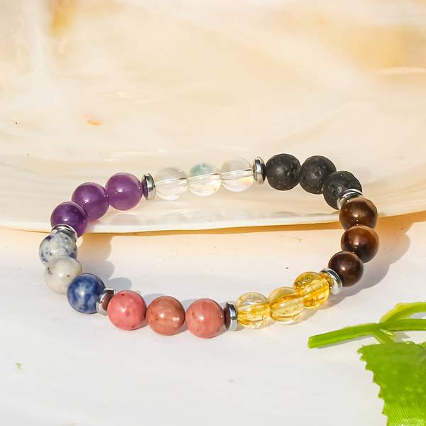 7 Chakra Healing Bracelet Enhance Wellbeing & Spiritual | 8mm Beads