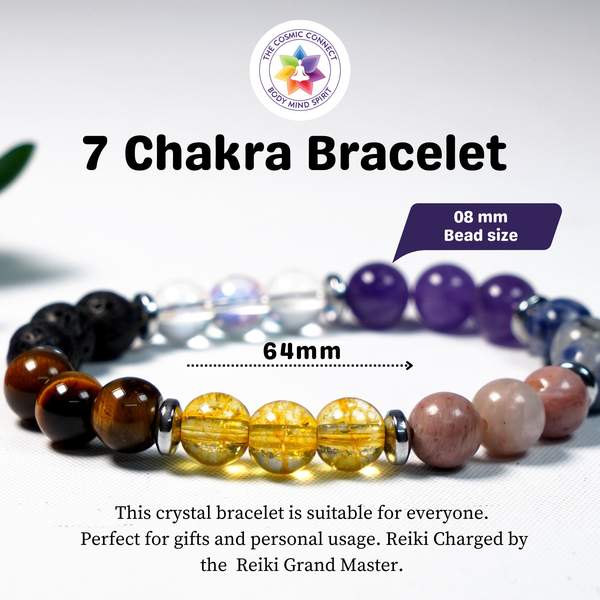 7 Chakra Healing Bracelet Enhance Wellbeing & Spiritual | 8mm Beads 4