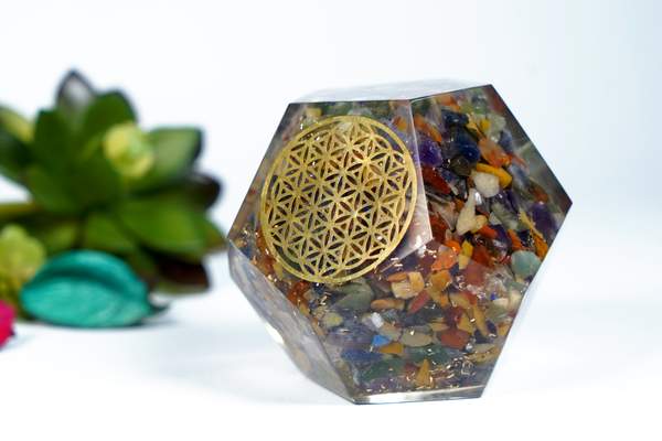 7 Chakra Orgone Dodecahedron for Balance, & Heal Your Energy