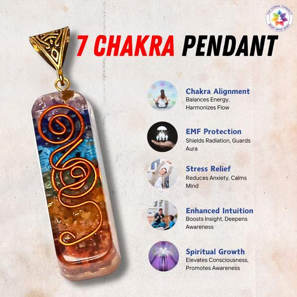 7 Chakra Orgone Pendant for Balance, Heal, & Energize Your Spiritual Path 2