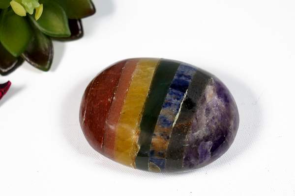 7 Chakra Palm Stone for Emotional and Spiritual Growth