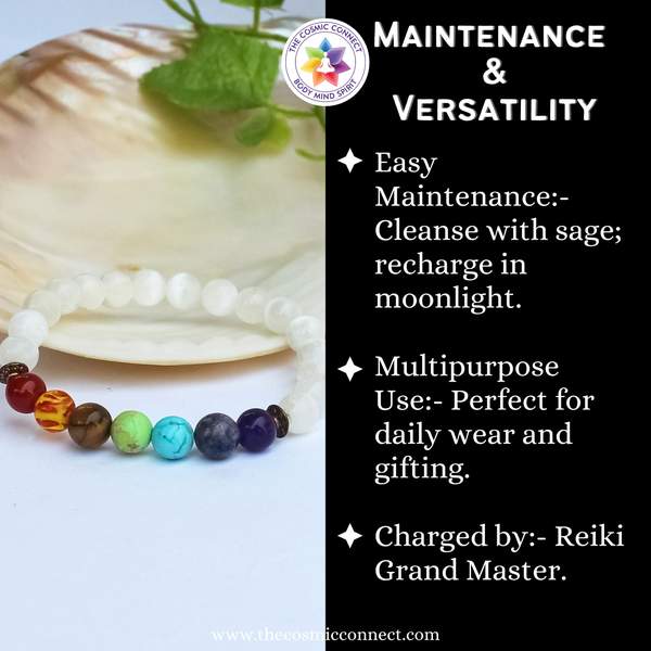 7 Chakra Selenite Healing Bracelet for Balance & Mental Clarity 5