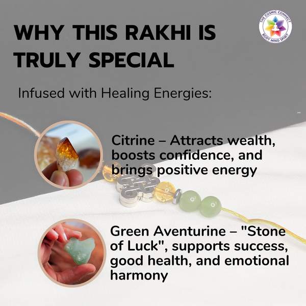 Abundance, Confidence & Positivity Premium Healing Rakhi for Raksha Bandhan 4