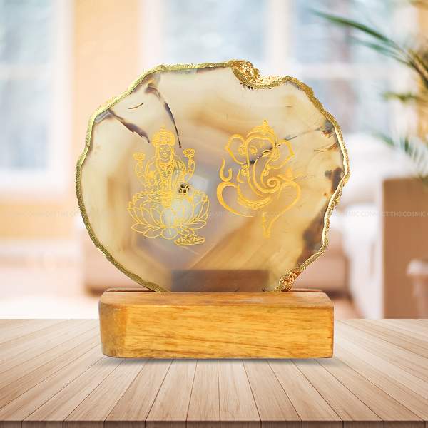 Agate Laxmi & Ganesha Figurines for Prosperity and Blessings