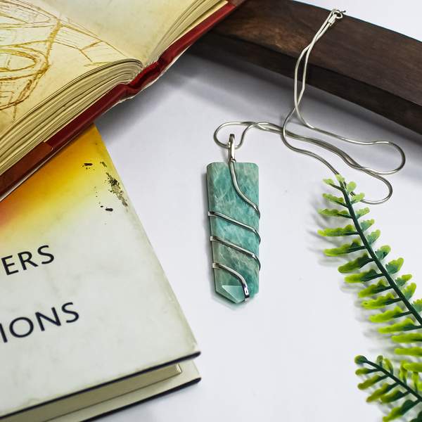 Amazonite Crystal Pendant for Emotional Balance & Stress Relief