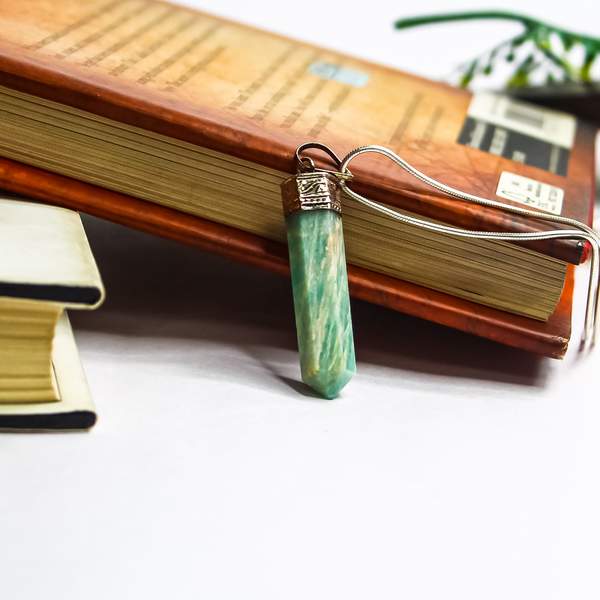 Amazonite Crystal Pendant for Emotional Balance & Stress Relief 4