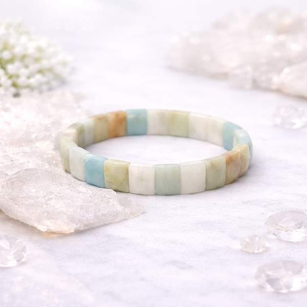 Amazonite Gem Cut Crystal Bracelet for Soothing, Confidence-Boosting