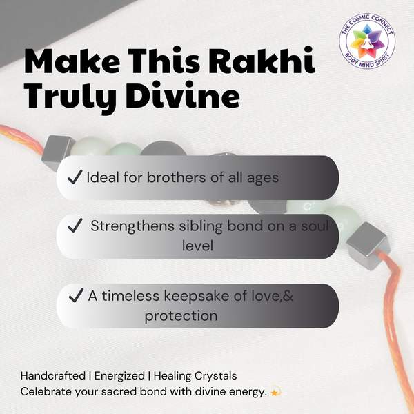 Amazonite & Lava Stone Rakhi for Courage, Calm & Strength | Reiki Charged 5