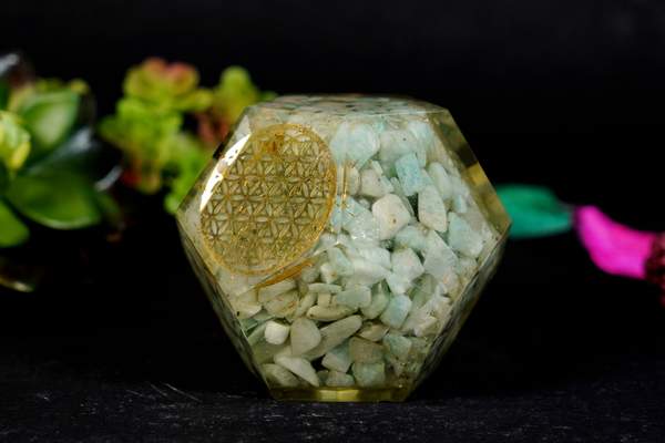 Amazonite Orgone Dodecahedron Manifest Harmony & Intuition