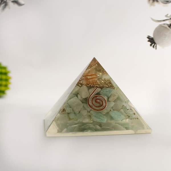Amazonite Orgone Pyramid for Calmness, & Emotional Healing
