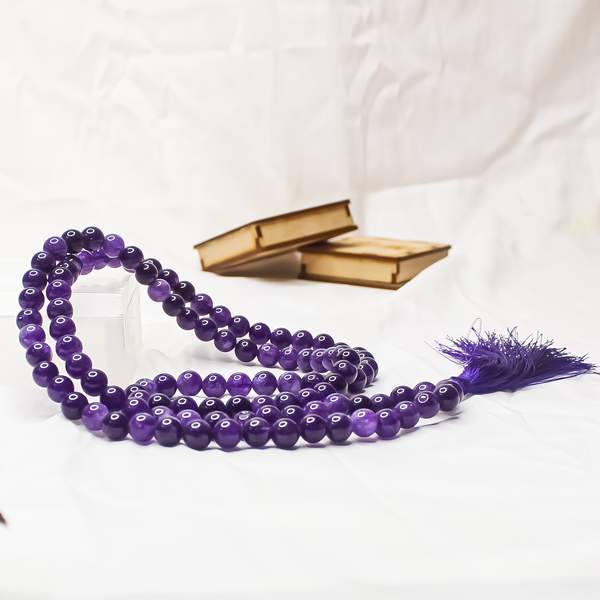 Amethyst 108 Beads Jap Mala for Spiritual Growth & Protection