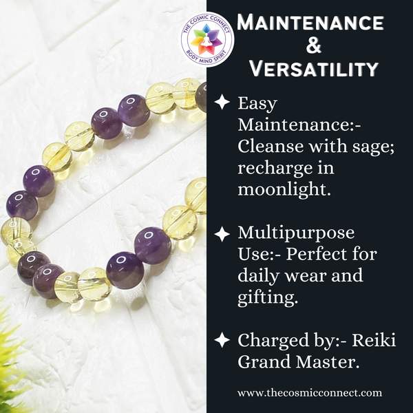 Amethyst and Citrine Crystal Bracelet for Attract Money, and Creativity 4