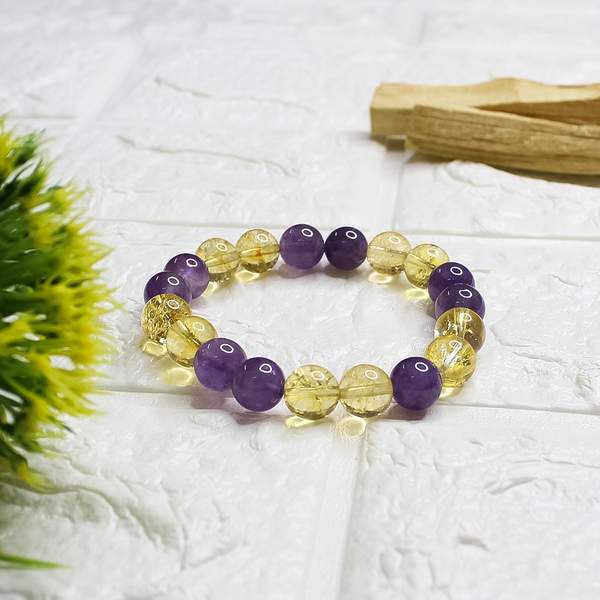 Amethyst and Citrine Crystal Bracelet for Attract Money, and Creativity 5