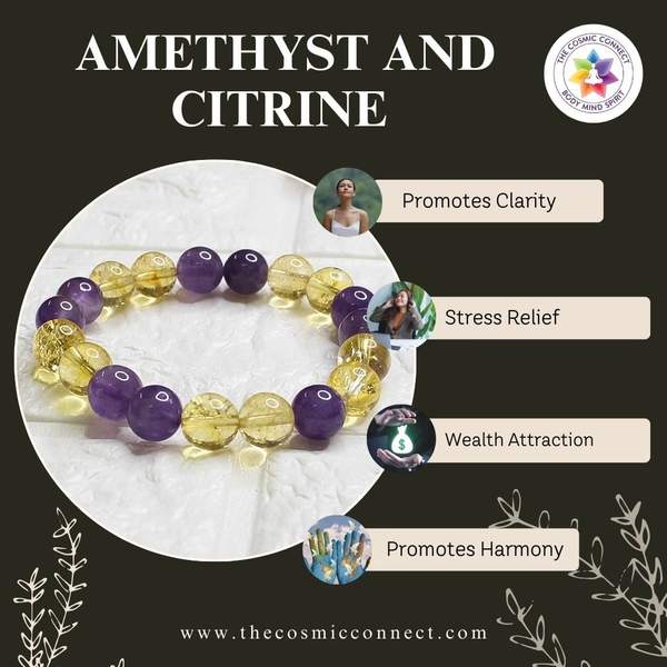 Amethyst and Citrine Crystal Bracelet for Attract Money, and Creativity 6