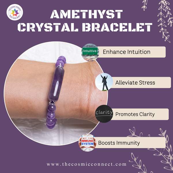 Amethyst Bangle Bracelet for Inner Peace and Intuition | 8mm Reiki-Charged 2