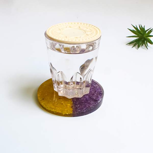 Amethyst + Citrine Orgone Water Coaster Abundance & Serenity 2