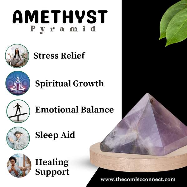 Amethyst Crystal Pyramid for Inner Peace, Intuition & Spiritual Growth 3