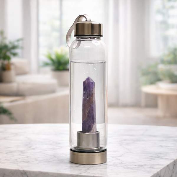 Amethyst Crystal Water Bottle A Fusion of Healing & Hydration