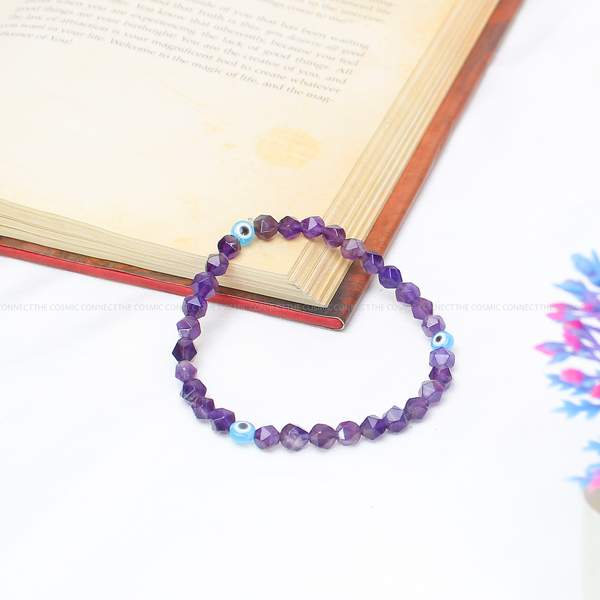 Amethyst Diamond Cut Bracelet - Enhance Spirituality 2