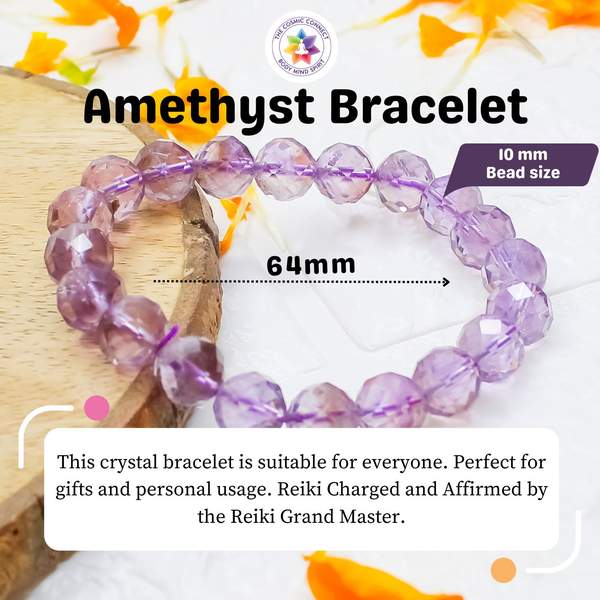 Amethyst Diamond Cut Bracelet - Enhance Spirituality 8
