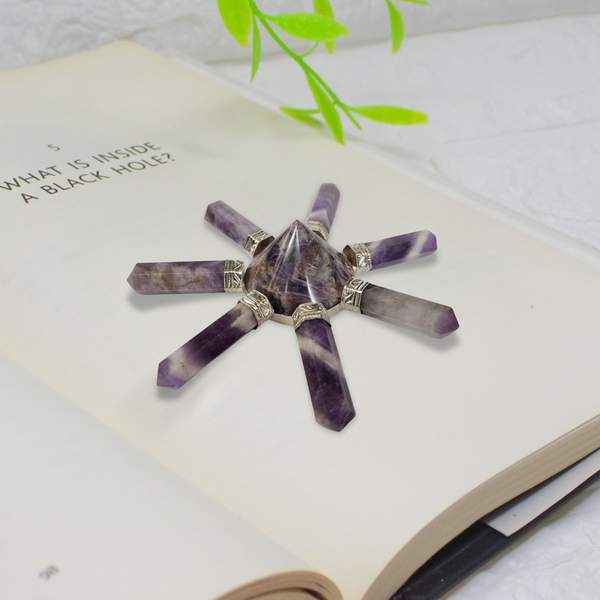 Amethyst Energy Generator for Meditation & Healing 7-Pointed Healing Tool