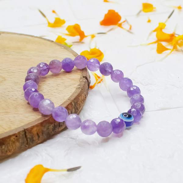 Amethyst Faceted Bracelet - Emotional Balance & Intuition | 8mm Beads 2