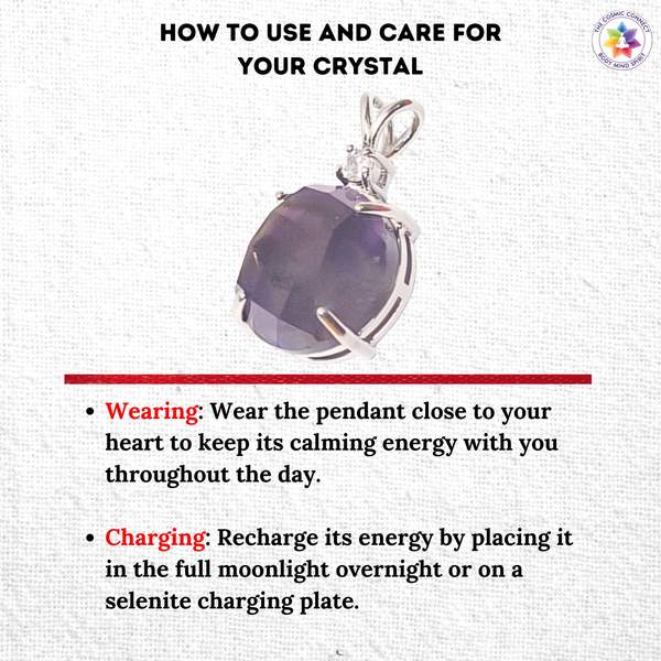 Amethyst Gem Cut Pendant for Spiritual Awakening & Protection 3