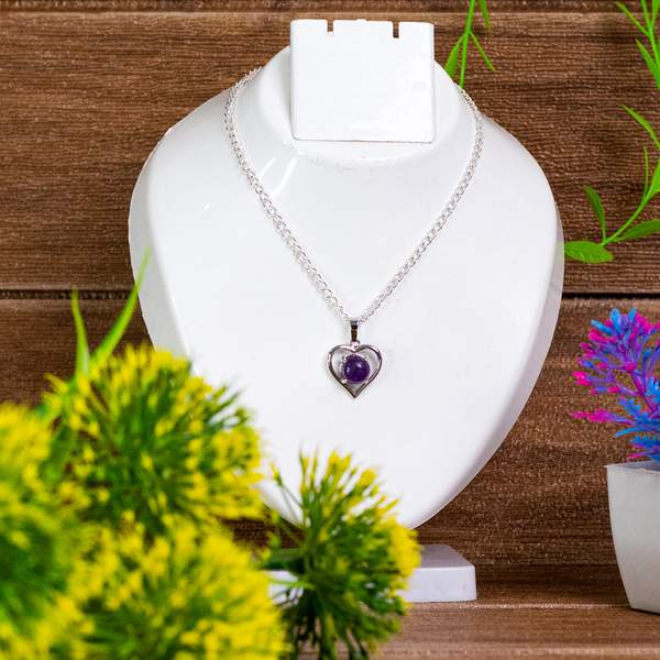 Amethyst Heart Style Pendant for Peace, Healing & Spiritual Growth
