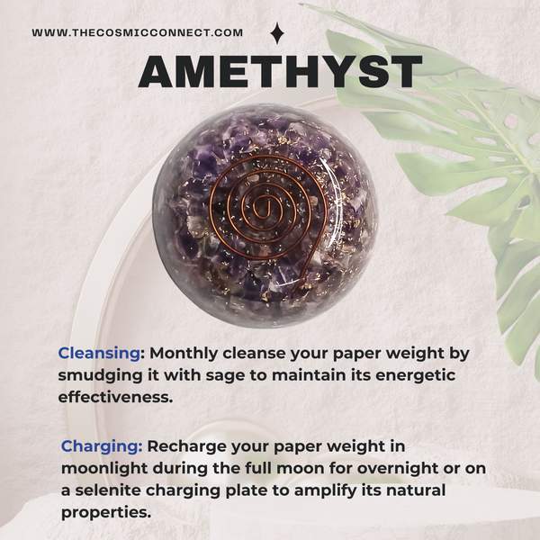 Amethyst Orgone Paper Weight Elevate Your Space with Serenity & Clarity 4