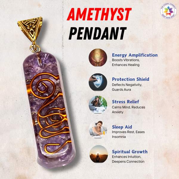 Amethyst Orgone Pendant for Inner Peace & Spiritual Growth 2