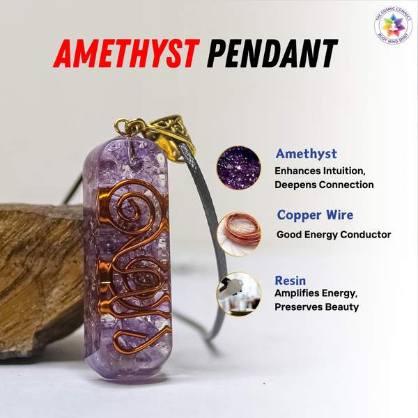 Amethyst Orgone Pendant for Inner Peace & Spiritual Growth 3