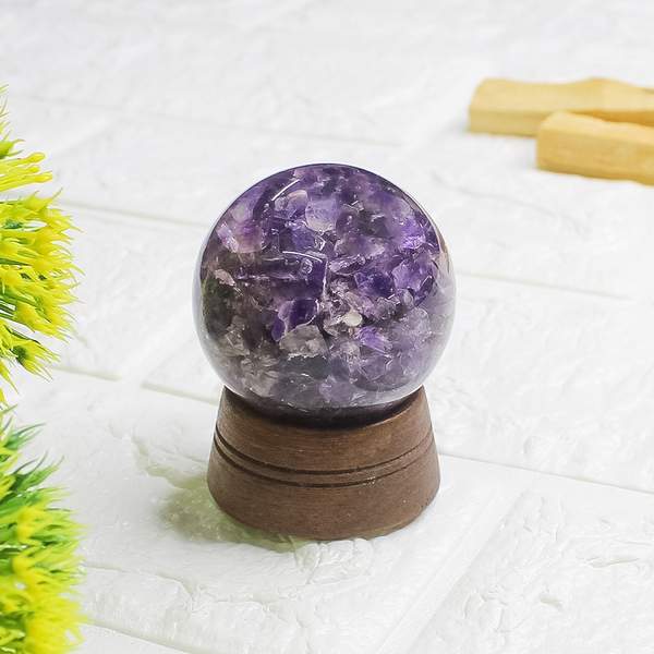 Amethyst Orgone Sphere for Protection & Spiritual Awakening