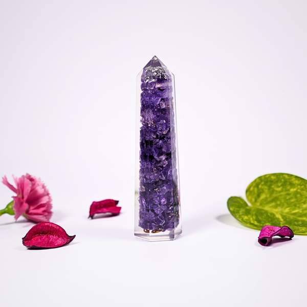 Amethyst Orgone Wand Enhances Spiritual Growth, Calmness