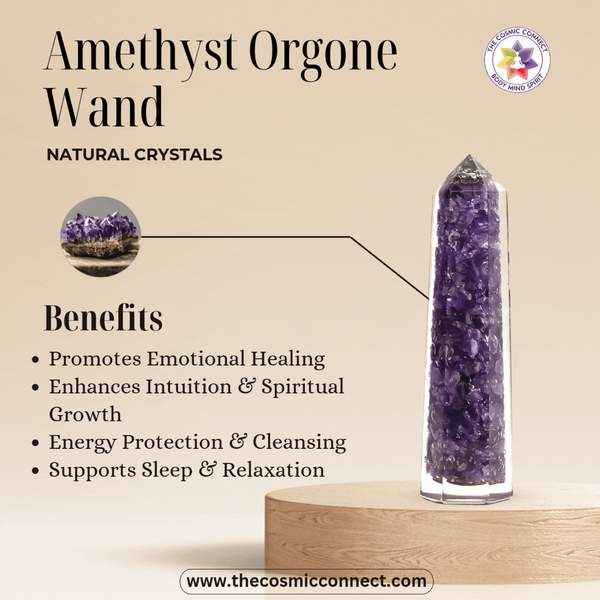 Amethyst Orgone Wand Enhances Spiritual Growth, Calmness 2