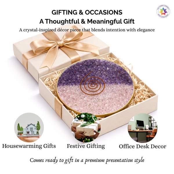 Amethyst + Rose Quartz Water Coaster Infuse Love & Tranquility 10