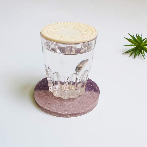 Amethyst + Rose Quartz Water Coaster Infuse Love & Tranquility 3