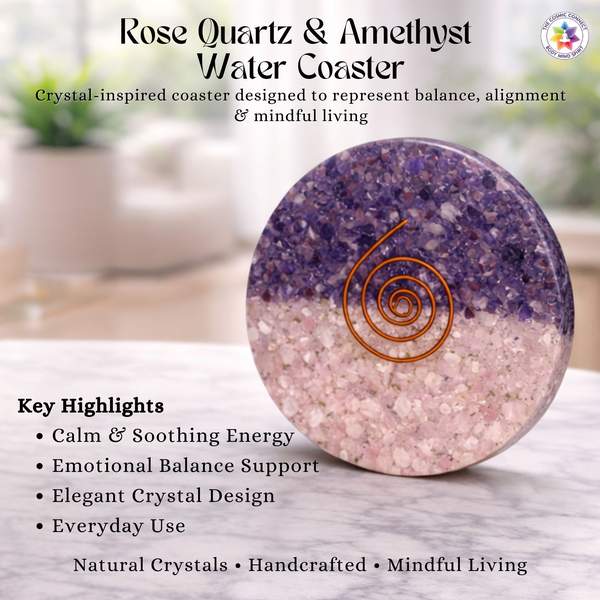 Amethyst + Rose Quartz Water Coaster Infuse Love & Tranquility 5