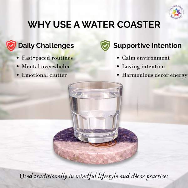 Amethyst + Rose Quartz Water Coaster Infuse Love & Tranquility 6