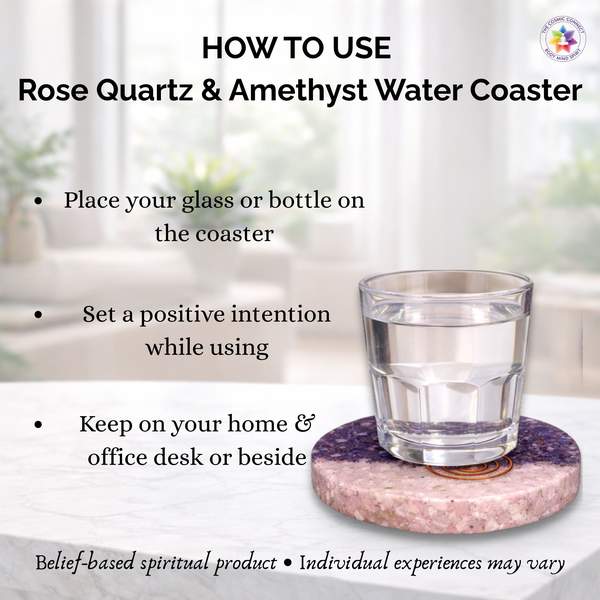 Amethyst + Rose Quartz Water Coaster Infuse Love & Tranquility 8