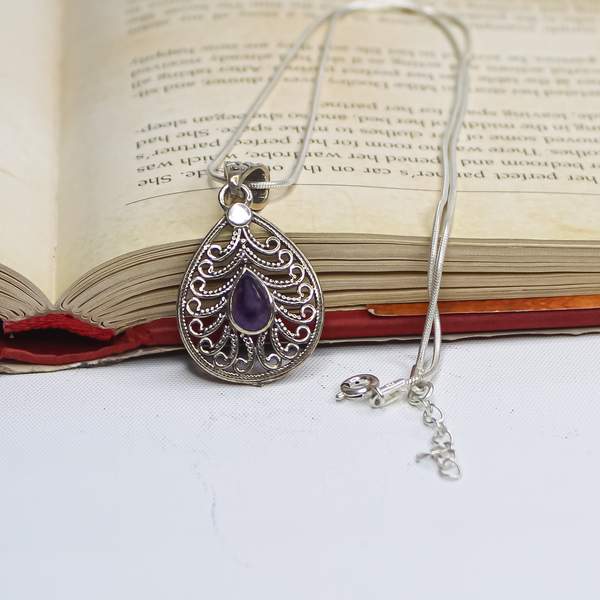 Amethyst Silver Casting Pendant for Intuition & Spiritual Awakening 2