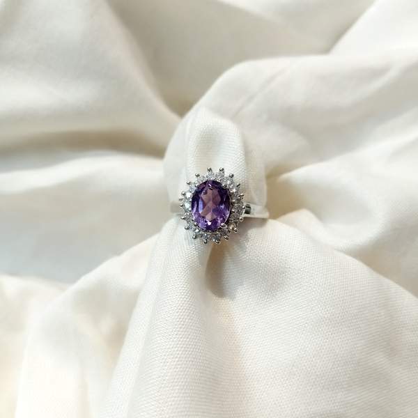 Amethyst Silver Ring for Intuition, & Spiritual Awakening