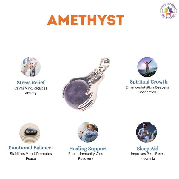 Amethyst Sphere Style Pendant for Inner Peace & Protection 2