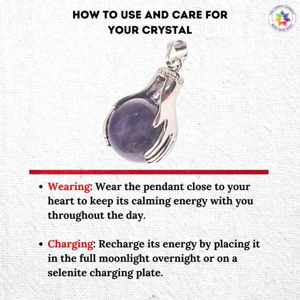 Amethyst Sphere Style Pendant for Inner Peace & Protection 3