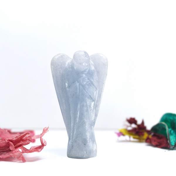 Angelite Crystal Angel for Spiritual Calmness and Protection